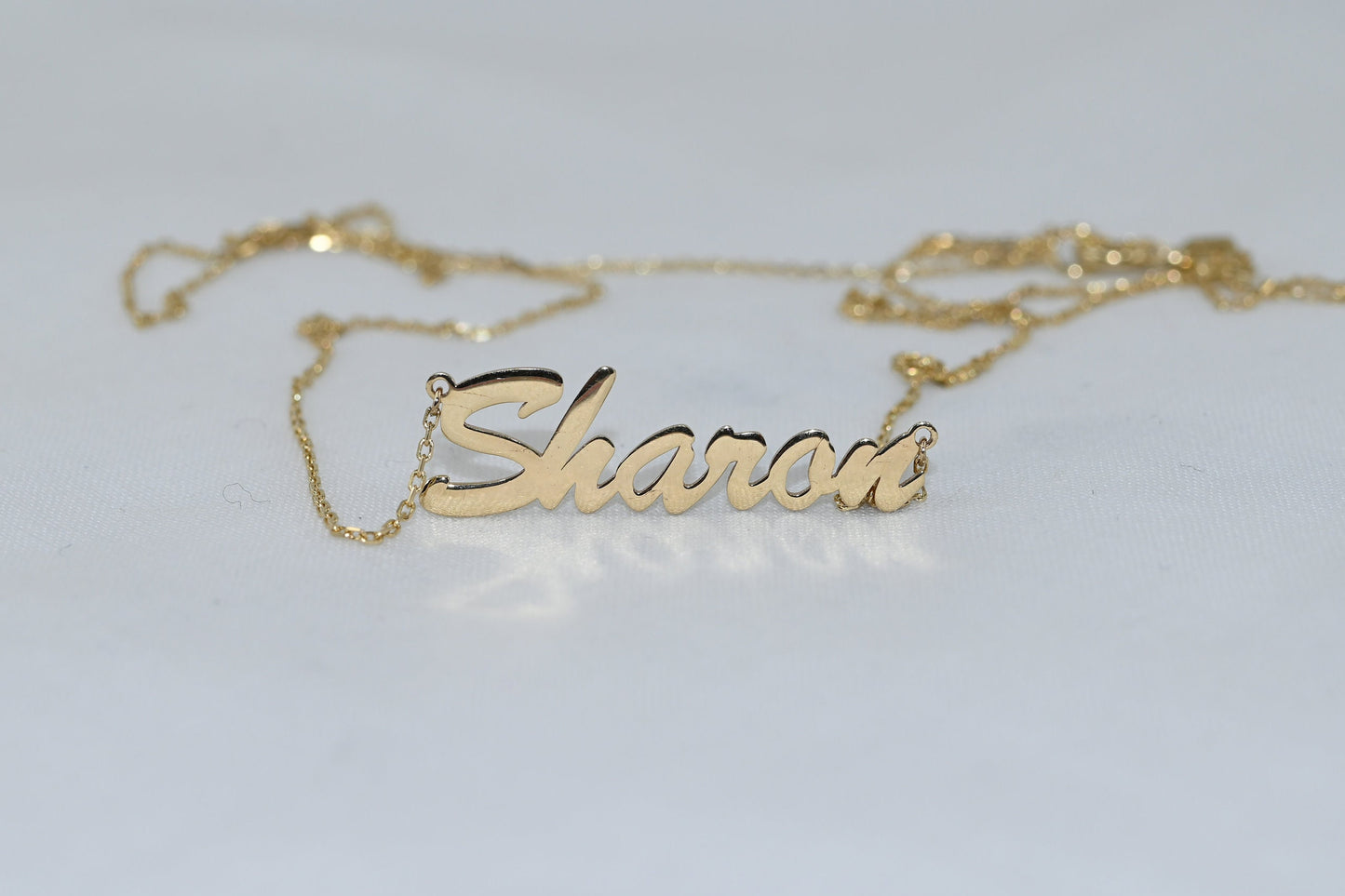 14k Solid Gold Name Necklace / Real Gold Dainty Custom Name Necklace / Handmade Personalized Jewelry By Selanica