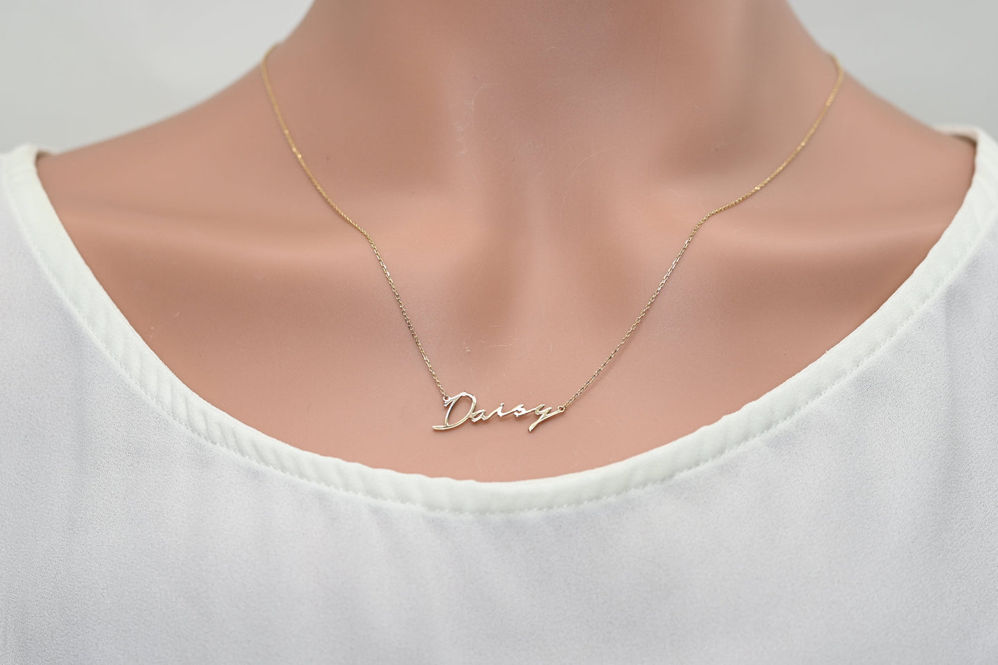 14k Solid Gold Name Necklace / Real Gold Dainty Custom Name Necklace / Handmade Personalized Jewelry By Selanica