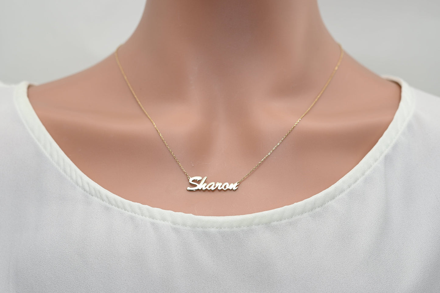 14k Solid Gold Name Necklace / Real Gold Dainty Custom Name Necklace / Handmade Personalized Jewelry By Selanica