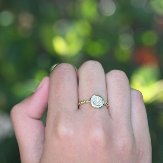 14k Solid Gold Premium Round Ring,  D Color VS/SI Clarity Moissanites, Real Gold Ring For Her, Handmade Fine Jewelry By Selanica