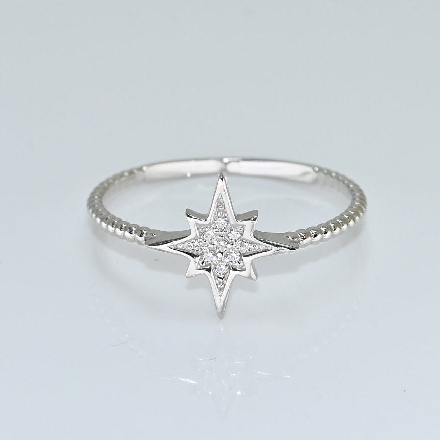 Nora 14K Rose Gold Celestial Star Engagement Ring