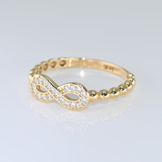 14k Solid Gold Dainty Infinity Ring / Real Gold Infinity Ring / Dainty Infinity Band For Her / Handmade Fine Jewelry By Selanica