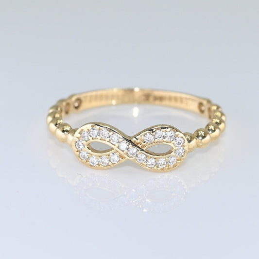 14k Solid Gold Dainty Infinity Ring / Real Gold Infinity Ring / Dainty Infinity Band For Her / Handmade Fine Jewelry By Selanica